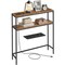 2 Tier Entryway Table with Charging Station, Space Saving Sofa Table with Stable Steel Frame